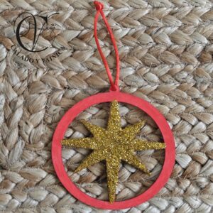 Adorno Navidad Estrella Purpurina