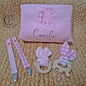 Pack maxi neceser + 2 chupeteros + 2 mordedores