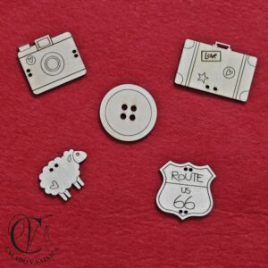 Pack 5 botones de madera